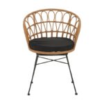 Armchair Felicia rattan natural-metal black legs D60x81cm - Слика 3