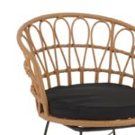 Armchair Felicia rattan natural-metal black legs D60x81cm - Слика 4