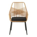 Armchair Tanish rattan natural-metal black legs 58x58.5x87cm - Слика 3