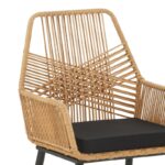 Armchair Tanish rattan natural-metal black legs 58x58.5x87cm - Слика 4