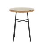 Dining table Felicia-Gaus set of 3 pe rattan in natural shade-black metal Φ60x74cm - Слика 4