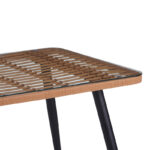 Naoki Pakoworld Glass-pe rattan Table in Natural Wood Finish with Black Legs 140x80x78cm - Слика 5