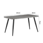 Naoki Pakoworld Glass-pe rattan Table in Natural Wood Finish with Black Legs 140x80x78cm - Слика 6