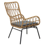 Living room se4t Naoki-Mabil set of 3 pe rattan in natural color and black metal - Image 3