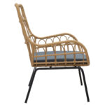 Living room se4t Naoki-Mabil set of 3 pe rattan in natural color and black metal - Image 4