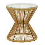 Living room se4t Naoki-Mabil set of 3 pe rattan in natural color and black metal - Image 5