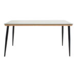 Naoki dining table set 7 pcs metal black-pe natural-glass 160x90x78cm - Слика 6