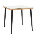 Naoki dining table set of 3 pcs metal black-pe natural-glass 80x80x78cm - Слика 5