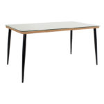 Dining table Naoki-Tanish set of 7 pieces metal black-pe natural-glass 160x90x78cm - Слика 5