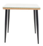 Naoki-Tanish dining table set of 3 pcs metal black-pe natural-glass 80x80x78cm - Слика 6