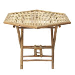 Nando folding bamboo table natural 114x100x75cm - Image 2