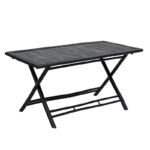 Badou folding bamboo table black 150x80x77cm