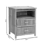 Bedside table Ofra bamboo natural 56x46x69cm - Слика 5