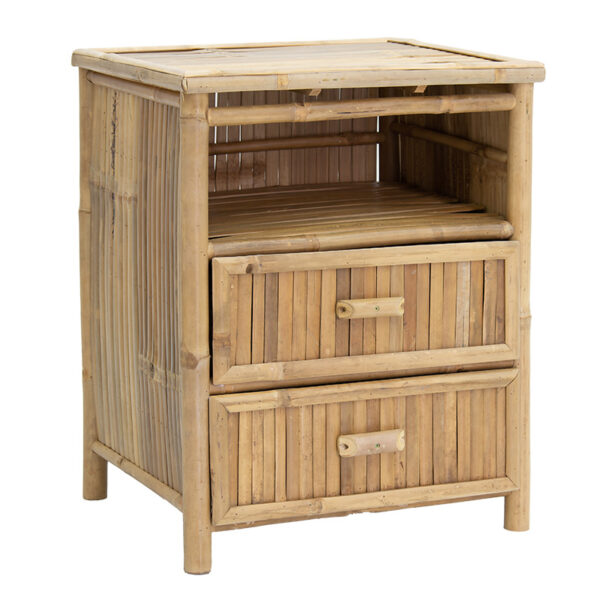 Bedside table Ofra bamboo natural 56x46x69cm