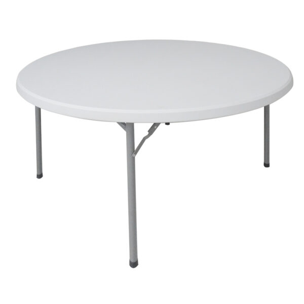 Едноделна маса за кетеринг и конференции Comfort бела тркалезна D150x74 см