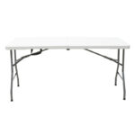Rodeo catering table folding-suitcase white 240x76x74cm - Слика 4