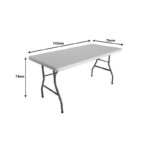 Catering-conference table Aprilia white one-piece surface 152x76x74cm - Слика 3