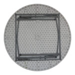 Foldable Comfort catering table white round D120x74cm - Image 2