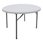 Foldable Comfort catering table white round D120x74cm
