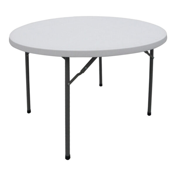 Преклопна маса за кетеринг Comfort, бела, тркалезна D120x74 см