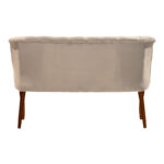 2 seater sofa Loreta velvet beige with walnut legs 118x55x78cm - Слика 3