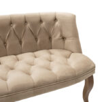 2 seater sofa Loreta velvet beige with walnut legs 118x55x78cm - Слика 4