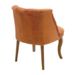Armchair Loreta burgundy red velvet and walnut leg 59x64x73cm - Слика 3