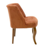 Armchair Loreta burgundy red velvet and walnut leg 59x64x73cm - Слика 4