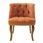 Armchair Loreta burgundy red velvet and walnut leg 59x64x73cm - Слика 5