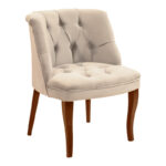 Фотелја Лорета велвет беж со ногарки од орев 55x57x78 см
