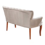 Samara sofa 2-seater beige velvet with walnut legs 130x55x79cm - Image 2