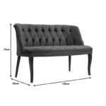 Samara sofa 2-seater beige velvet with walnut legs 130x55x79cm - Image 5