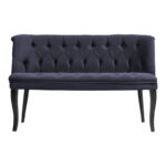 2 seater sofa Loreta velvet anthracite with black legs 118x55x78cm - Image 2