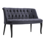 2 seater sofa Loreta velvet anthracite with black legs 118x55x78cm