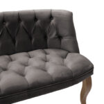 2 seater sofa Loreta velvet anthracite with black legs 118x55x78cm - Image 4