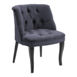 Armchair Loreta velvet anthracite with black legs 55x57x78cm