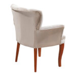 Armchair Samara velvet beige with walnut legs 54x71x79cm - Image 2