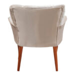 Armchair Samara velvet beige with walnut legs 54x71x79cm - Image 5