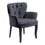 Armchair Samara velvet anthracite-black legs 54x71x79cm