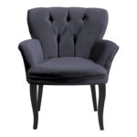 Armchair Samara velvet anthracite-black legs 54x71x79cm - Image 4