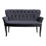 Samara sofa 2-seater anthracite velvet-black legs 130x55x79cm