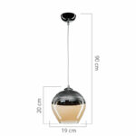 Ceiling light PWL-0955 Ε27 metal anthracite-glass beige D19x90cm - Image 2