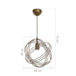 Ceiling light PWL-0980 golden E27  D28x75cm - Image 4