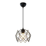 Таванска светилка PWL-1021 Е27 метална црна D23.5x16cm