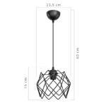 Ceiling light PWL-1021 Ε27 metal black D23.5x16cm - Слика 4