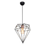 Таванска светилка PWL-1022 Е27 метална црна D30x35cm