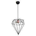 Ceiling light PWL-1022 Ε27 metal black D30x35cm - Image 3