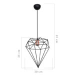 Ceiling light PWL-1022 Ε27 metal black D30x35cm - Image 4