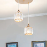 Ceiling light PWL-1025 Ε27 metal golden-glass D30x70cm - Image 2