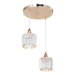 Ceiling light PWL-1025 Ε27 metal golden-glass D30x70cm